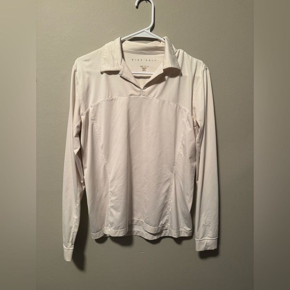 Nike Golf white mens long sleeve half zip size large
